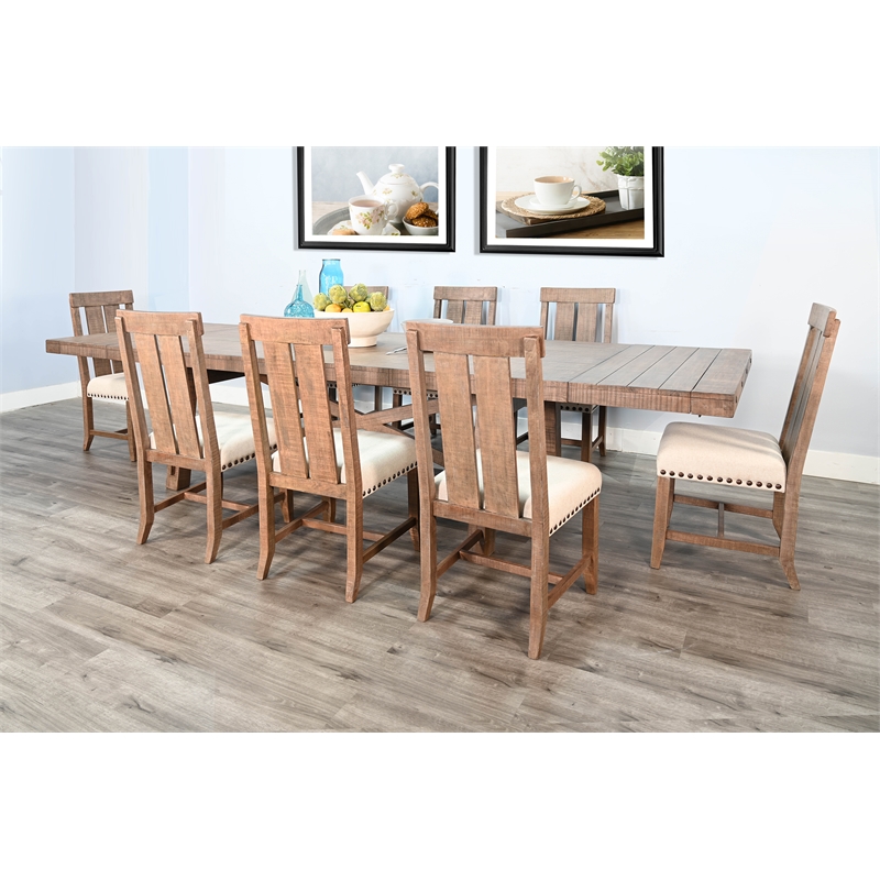 Pemberly Row Solid Wood Natural Extension Dining Table with Leaves