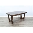 Pemberly Row Brown Contemporary Solid Wood Extension Dining Table