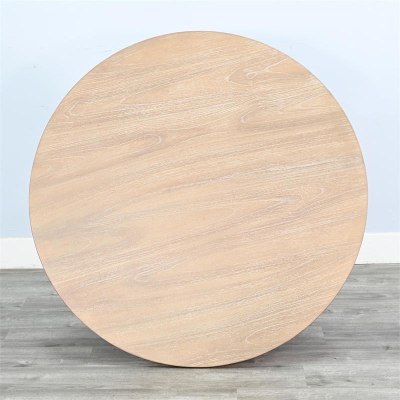 Pemberly Row Contemporary Solid Wood Wheat Round Dining Table