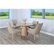 Pemberly Row Contemporary Solid Wood Wheat Round Dining Table