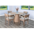Pemberly Row Contemporary Solid Wood Wheat Round Dining Table