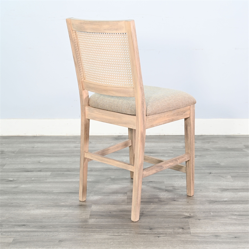 Pemberly Row Cane Back Cushion Seat Counter Stool (Set of 2)
