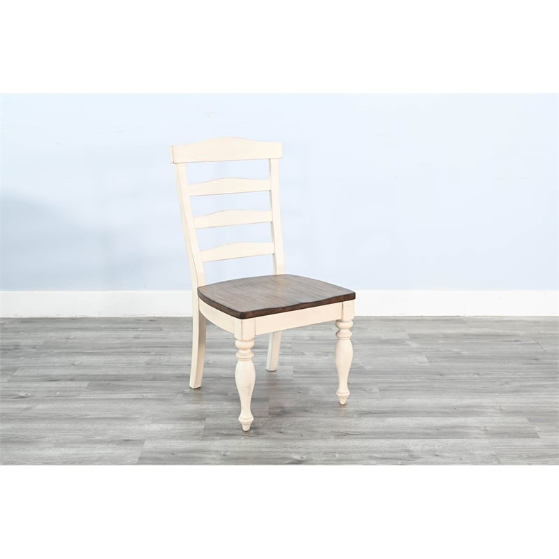 Pemberly Row Solid Wood Wood White Ladderback Chair (Set of 2)