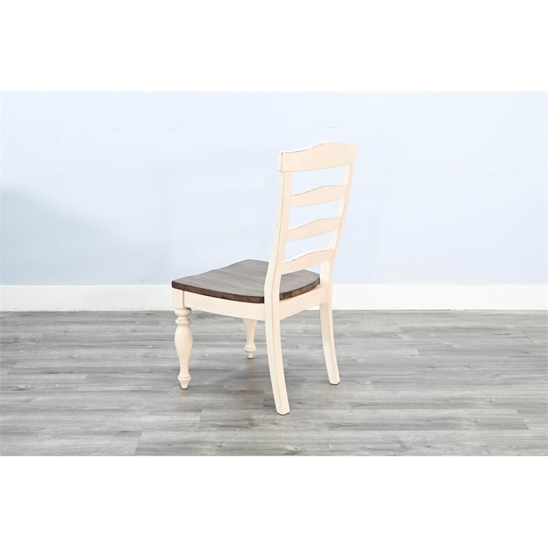 Pemberly Row Solid Wood Wood White Ladderback Chair (Set of 2)