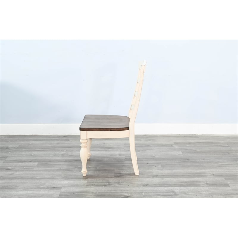 Pemberly Row Solid Wood Wood White Ladderback Chair (Set of 2)
