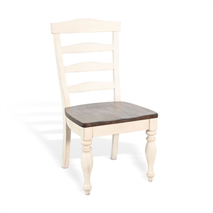 Pemberly Row Solid Wood Wood White Ladderback Chair (Set of 2)