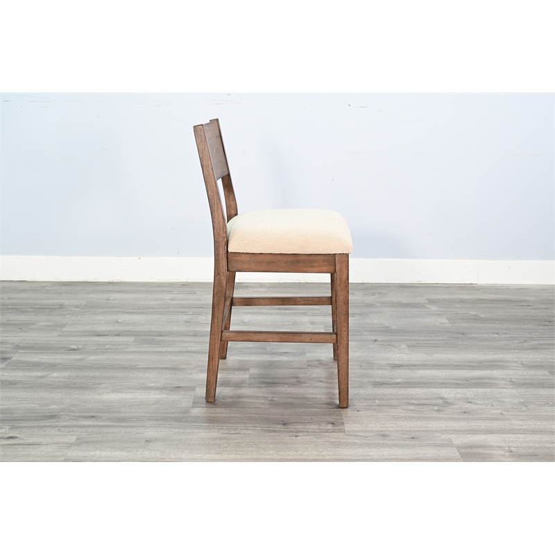 Pemberly Row Solid Wood Wood Counter Stool with Back (Set of 2)