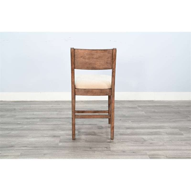Pemberly Row Solid Wood Wood Counter Stool with Back (Set of 2)