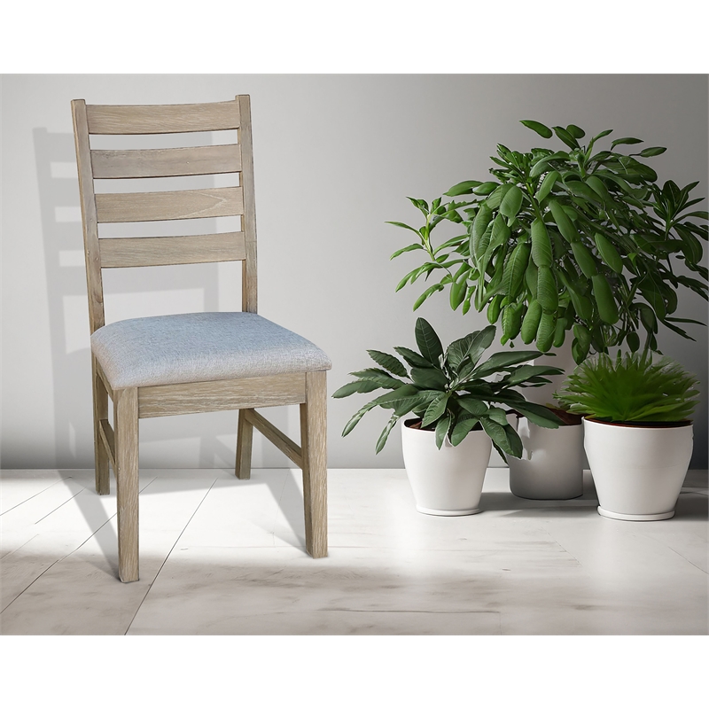 Pemberly Row Solid Wood Natural Ladderback Dining Chair (Set of 2)