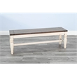 Pemberly Row Contemporary Solid Wood Bench with Mindi Veneer Seat