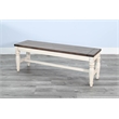Pemberly Row Contemporary Solid Wood Bench with Mindi Veneer Seat