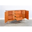 Pemberly Row Solid Wood Mid-Century Brown Finish Server Buffet