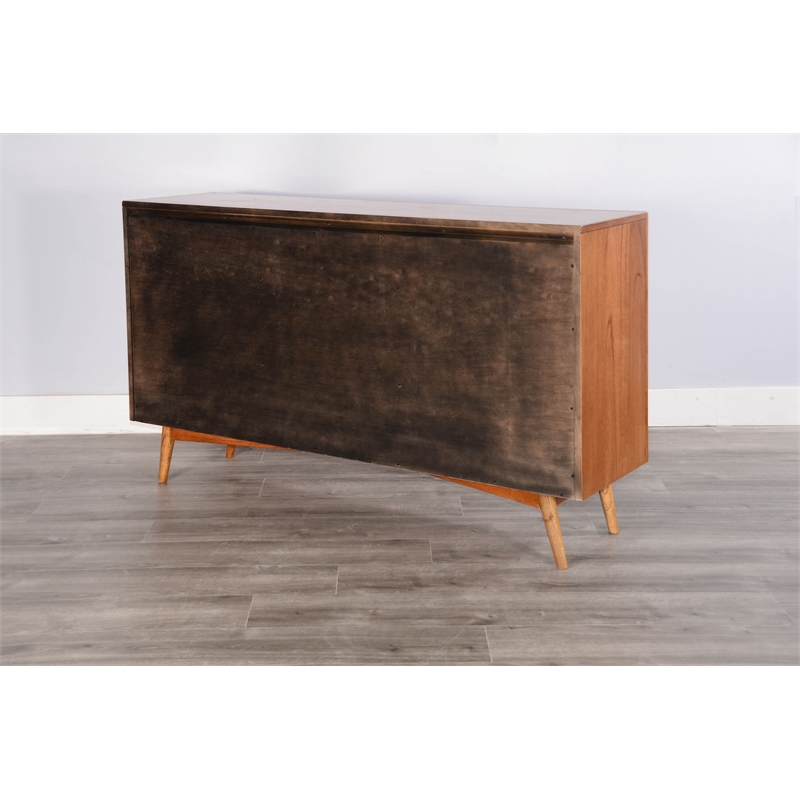 Pemberly Row Solid Wood Mid-Century Brown Finish Server Buffet