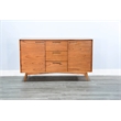 Pemberly Row Solid Wood Mid-Century Brown Finish Server Buffet