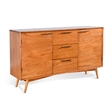 Pemberly Row Solid Wood Mid-Century Brown Finish Server Buffet