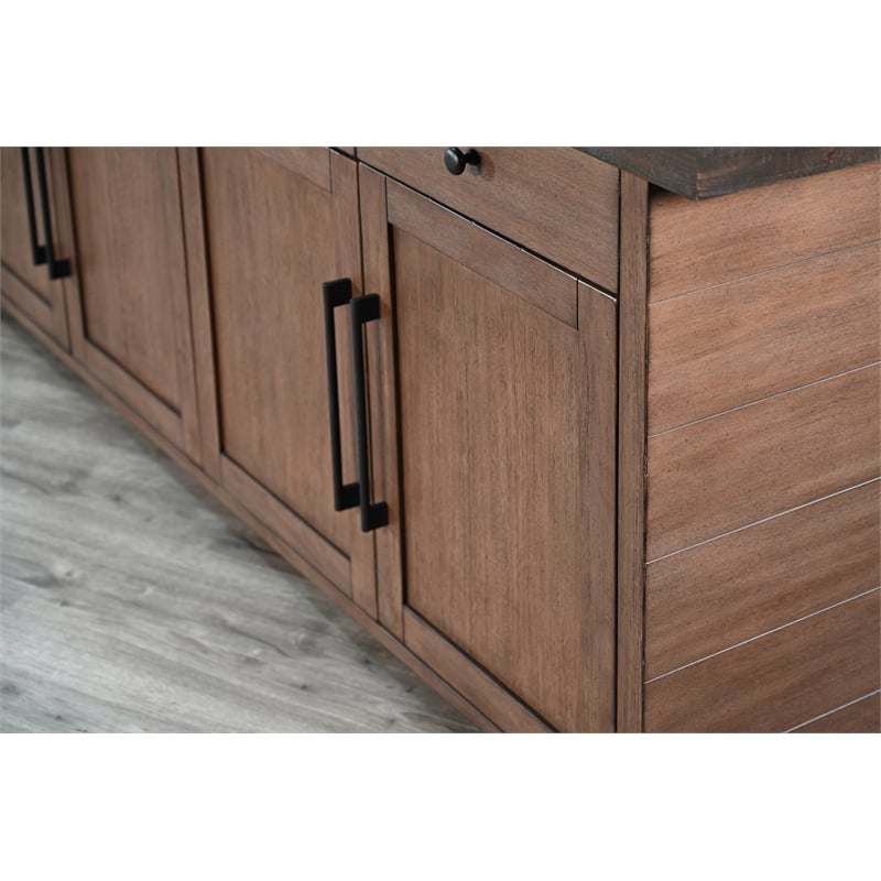 Pemberly Row Brown Contemporary Solid Wood Two Tone Server Buffet