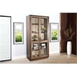 Pemberly Row Contemporary Solid Wood Tall Glass Display Cabinet