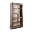 Pemberly Row Contemporary Solid Wood Tall Glass Display Cabinet