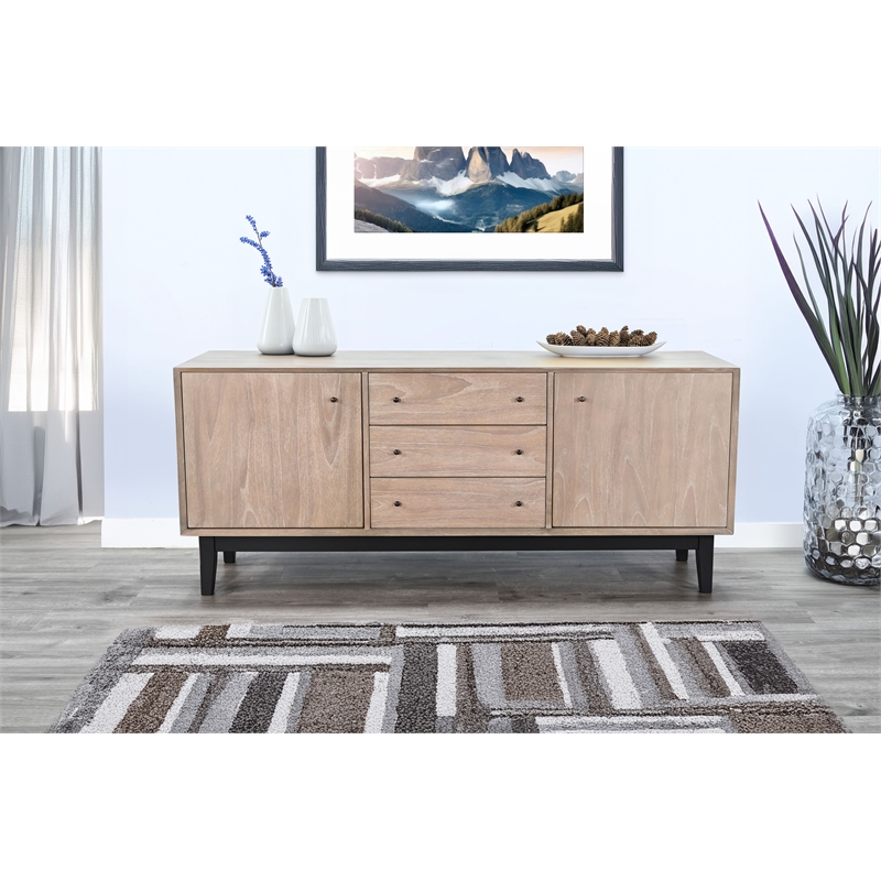 Pemberly Row Contemporary Solid Wood Natural Finish Wood Server