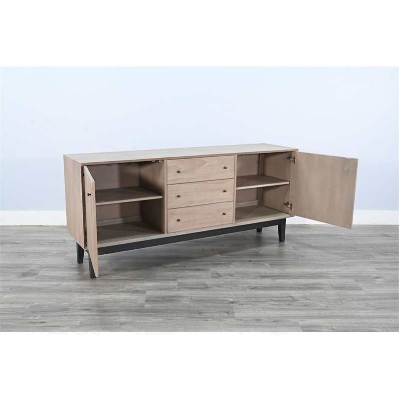 Pemberly Row Contemporary Solid Wood Natural Finish Wood Server