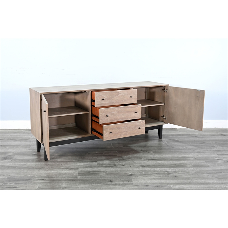 Pemberly Row Contemporary Solid Wood Natural Finish Wood Server