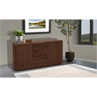 Pemberly Row Modern Solid Wood Mid-Century Server in Brown Finish