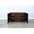 Pemberly Row Modern Solid Wood Mid-Century Server in Brown Finish