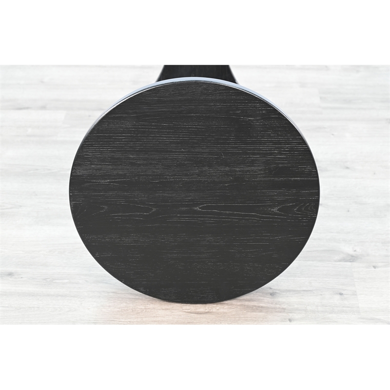 Pemberley Row Solid Wood Brown Accent Table Round Shaped Leg