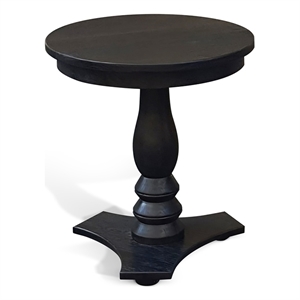Pemberley Row Solid Wood Brown Accent Table Round Shaped Leg