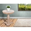 Pemberly Row Contemporary Solid Wood Round Wood Accent Table