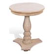 Pemberly Row Contemporary Solid Wood Round Wood Accent Table