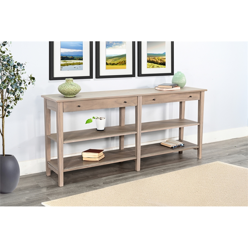 Pemberly Row Contemporary Solid Wood Wide Wood Sofa Console Table