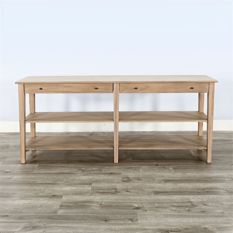Pemberly Row Contemporary Solid Wood Wide Wood Sofa Console Table