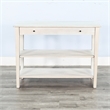 Pemberly Row Solid Wood Small Wood Tier Shelf Console Table in Light Gray