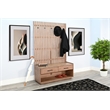 Pemberly Row Natural Contemporary Solid Wood Hall Tree with Bench