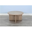 Pemberly Row Solid Wood Natural Round Large Wood Accent Table