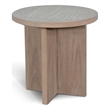 Pemberly Row Solid Wood Natural Round Medium Wood Accent Table