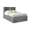 Pemberly Row Contemporary Solid Wood Full Captains Bookcase Storage Bed