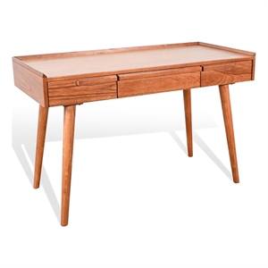 Pemberly Row Solid Wood 48&quot Mid-Century Brown Finish Wood Desk