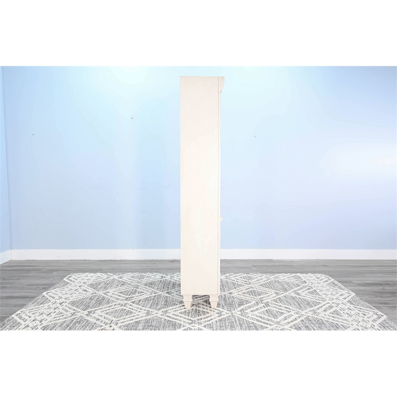 Pemberly Row Contemporary Solid Wood White Two-Tone Wood Bookcase