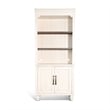 Pemberly Row Contemporary Solid Wood White Two-Tone Wood Bookcase