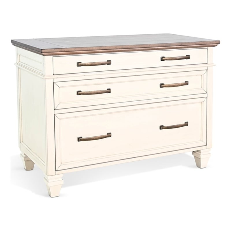 Pemberly Row Solid Wood Traditional Lateral Two Tone File Cabinet