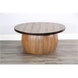 Pemberly Row Brown Finish Contemporary Solid Wood Coffee Table