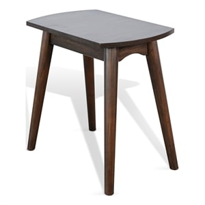 Pemberly Row Solid Wood Mid-Century Coffee Brown Chair Side Table