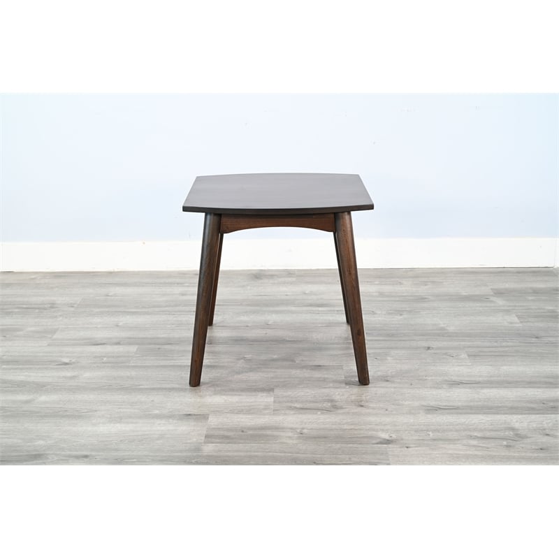 Pemberly Row Solid Wood Mid-Century Brown Finish Coffee End Table