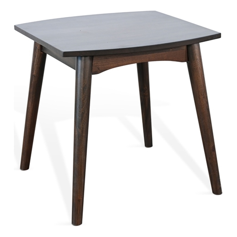 Pemberly Row Solid Wood Mid-Century Brown Finish Coffee End Table