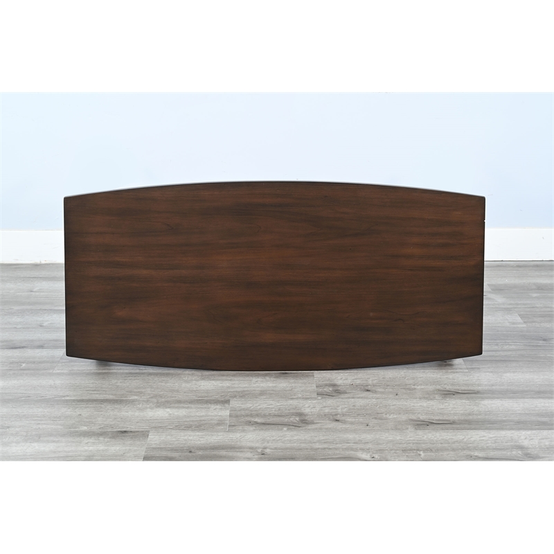 Pemberly Row Solid Wood Mid-Century Brown Finish Coffee Sofa Table