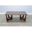 Pemberly Row Contemporary Solid Wood Rectangular Cocktail Table