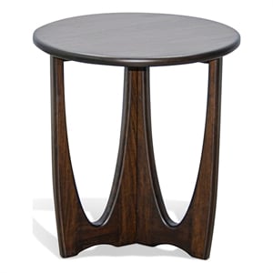 Pemberly Row Solid Wood Mid-Century Coffee Brown Chair Side Table
