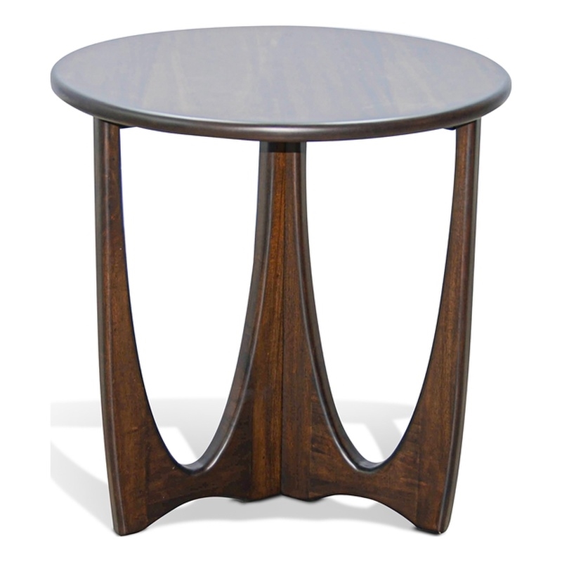 Pemberly Row Solid Wood Mid-Century Brow Finish Coffee End Table